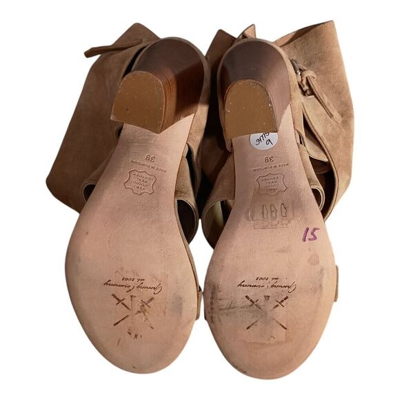 Opening Ceremony Suede Fold Over Sandal Bootie Shoe Tan Beige Women's 8 - 8.5 - Picture 9 of 11